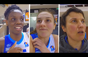 L'aprés match Aulnoye-Landernau (69-63) avec Lorraine Lokoka, Clémentine Morateur et Agnès Denys