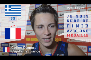 Celine Dumerc après la victoire en demi-finale