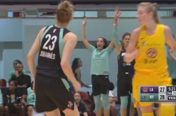 marine johannes dans le match new york liberty contre los angeles sparks