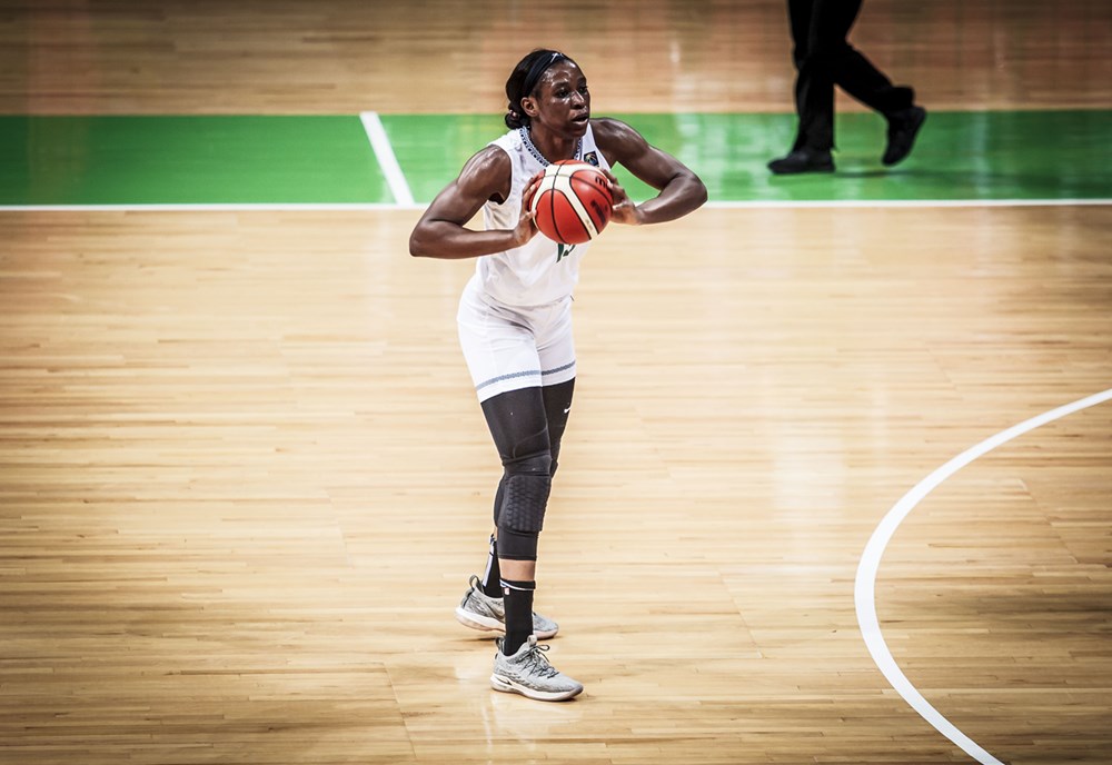 evelyn akhator a l'afrobasket 2019 dans le match nigeria vs rdc