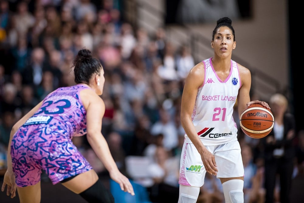 Miranda Ayim dans le match d'Eurocup 2018-19 entre Basket Landes et Tarbes