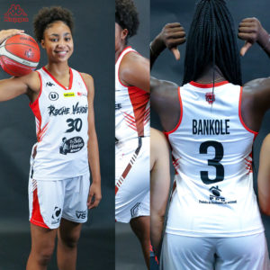Tenue home blanche de La Roche Vendée porté par Palmire Mbu et Ornella Bankole