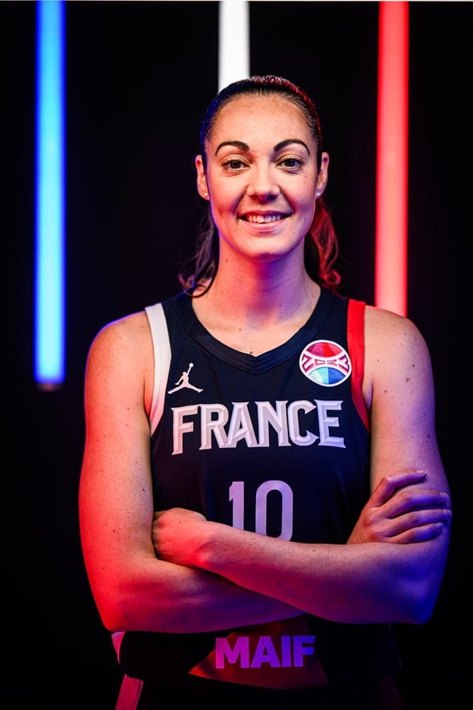 Sarah Michel lors du média day de l'Eurobasket 2023