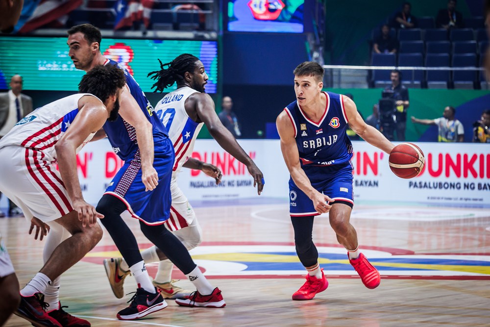Bogdan Bogdanovic, fer de lance de l'équipe de Serbie, face à Porto-Rico dans la première phase