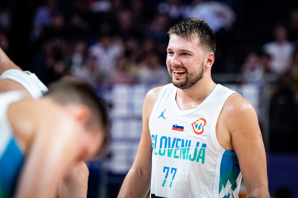 Luka Doncic lors de la victoire de la Slovénie sur l'Australie en Coupe du Monde 2023
