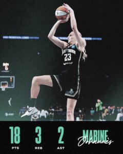 Marine Johannes a marqué 18 points lors de la victoire du Liberty face à Connecticut