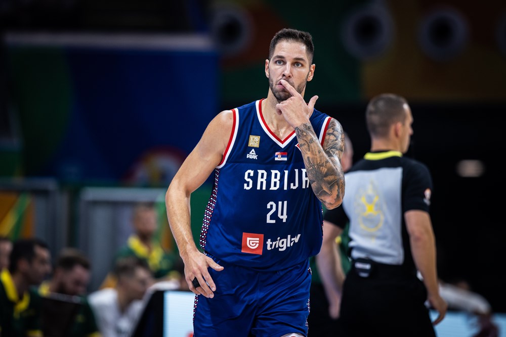 Stefan Jovic dans la victoire de la Serbie face à la Lituanie en 1/4 de finale de la coupe du Monde 2023